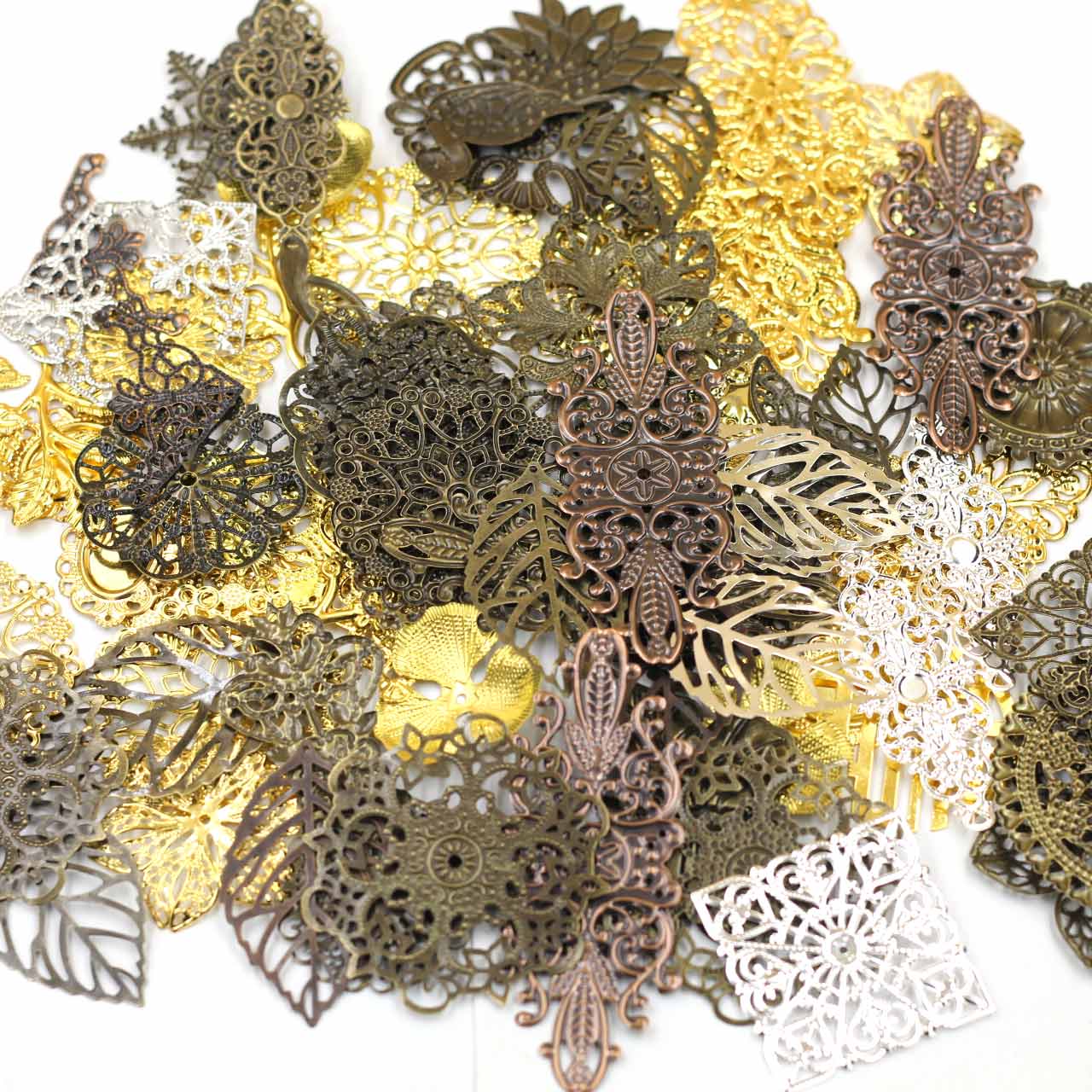 Embellishment Crafts - Versieringen Connectors Willekeurige Gemengde Driehoek Bloemenpatroon